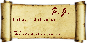 Palásti Julianna névjegykártya